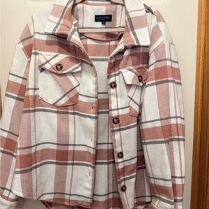 Love Tree Pink and White Striped Jacket